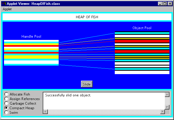 figure 9-9. the compact heap mode of the heap of fish applet.